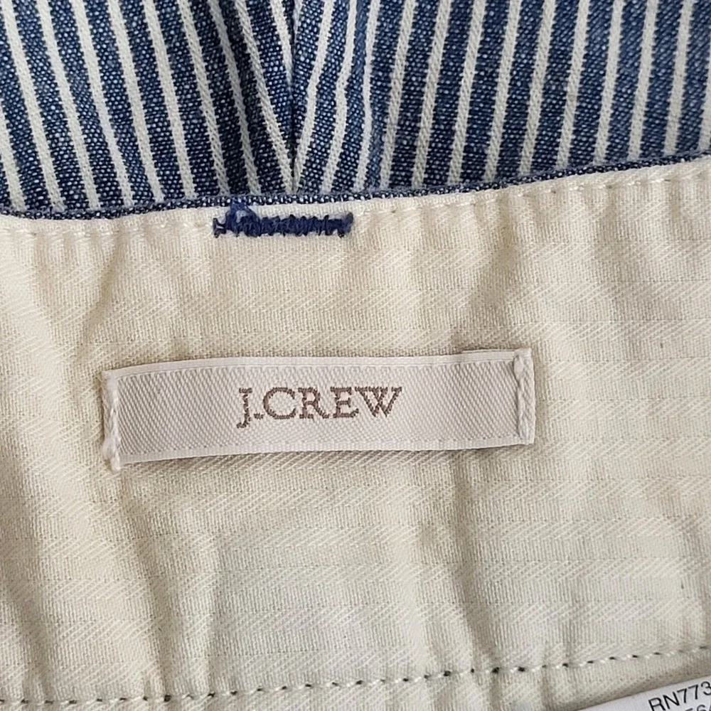 J.Crew Striped Chino Shorts Womens 00 Blue White Nautical Summer Preppy